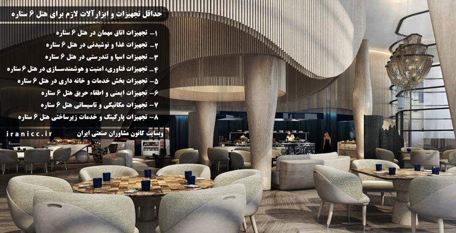 حداقل تجهیزات و ابزارآلات لازم برای هتل 6 ستاره